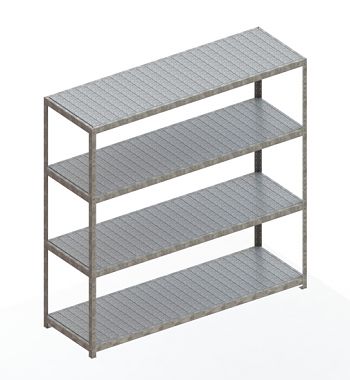 Weitspannregal mit Stahlpaneelen HxLxT 2470x2500x800 mm, 4Fachebenen