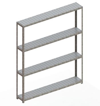 Weitspannregal mit Stahlpaneelen HxLxT 2970x2500x400 mm, 4Fachebenen