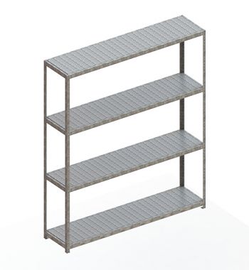 Weitspannregal mit Stahlpaneelen HxLxT 2970x2500x600 mm, 4Fachebenen