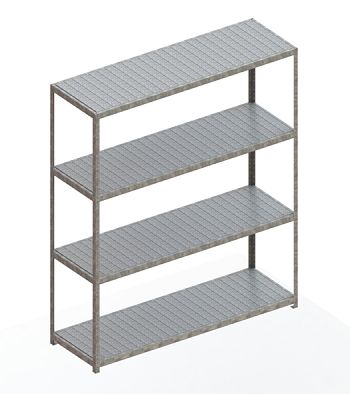 Weitspannregal mit Stahlpaneelen HxLxT 2970x2500x800 mm, 4Fachebenen