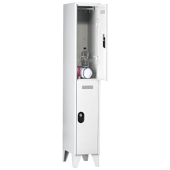 Fächerschrank,1 Abteil a'300mm 2 F. Lichtgrau/Lichtgrau,H 1850 x T 500 mm