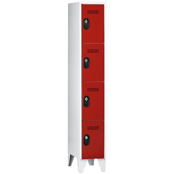 Wertfachschrank 1 Abteil a'300mm 4F. Lichtgrau/Feuerrot,H 1850 x T 500 mm