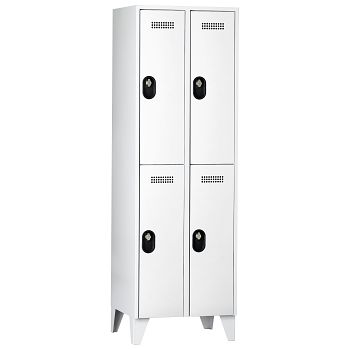 Fächerschrank,2 Abteile a'300mm 4 F. Lichtgrau/Lichtgrau,H 1850 x T 500 mm