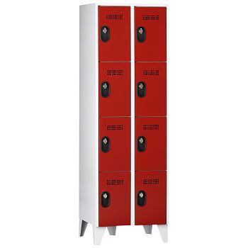 Wertfachschrank 2 Abteile a'300mm 8F. Lichtgrau/Feuerrot,H 1850 x T 500 mm