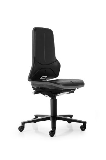 Arbeitsdrehstuhl Neon ESD Integralschaum schwarz, Flexband grau