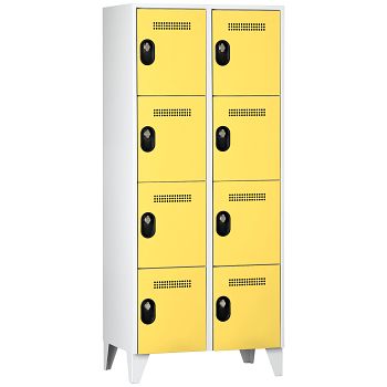 Wertfachschrank 2 Abteile a'400mm 8F. Lichtgrau/Zinkgelb,H 1850 x T 500 mm