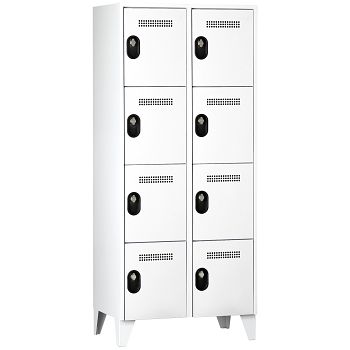 Wertfachschrank 2 Abteile a'400mm 8F. Lichtgrau/Lichtgrau,H 1850 x T 500 mm