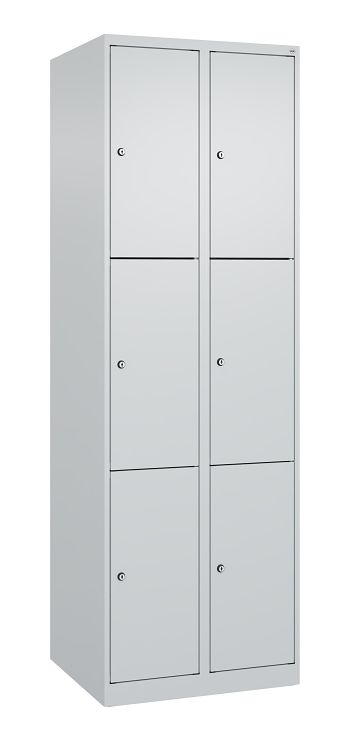 Schließfachschrank, bodenstehend 2 Abteile / 6 Fächer á 300 mm