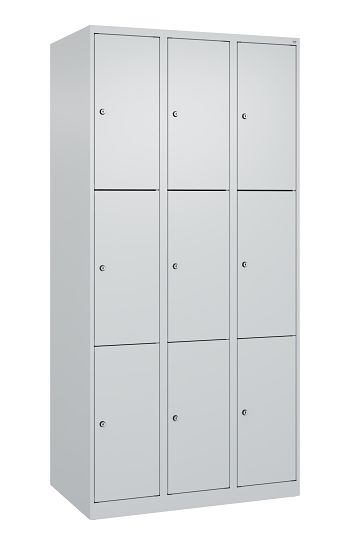 Schließfachschrank, bodenstehend 3 Abteile / 9 Fächer á 300 mm