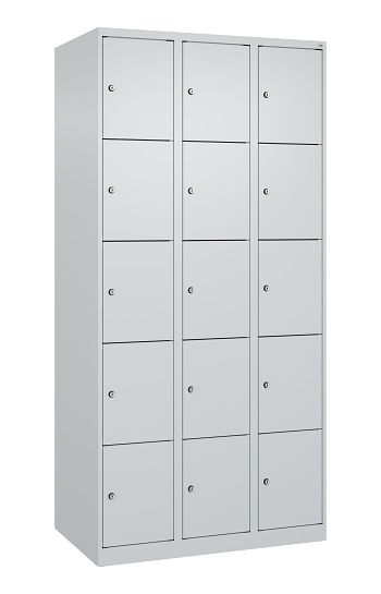 Schließfachschrank, bodenstehend 3 Abteile / 15 Fächer á 300 mm