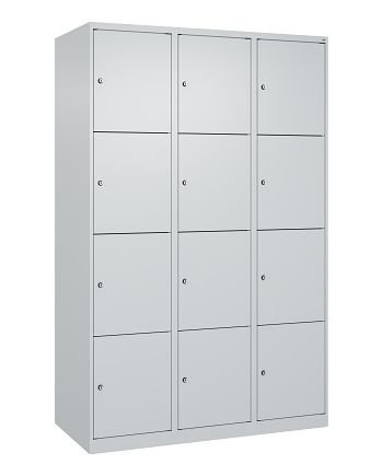 Schließfachschrank, bodenstehend 3 Abteile / 12 Fächer á 400 mm