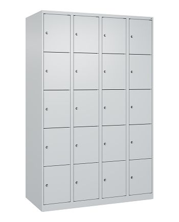 Schließfachschrank, bodenstehend 4 Abteile / 20 Fächer á 300 mm