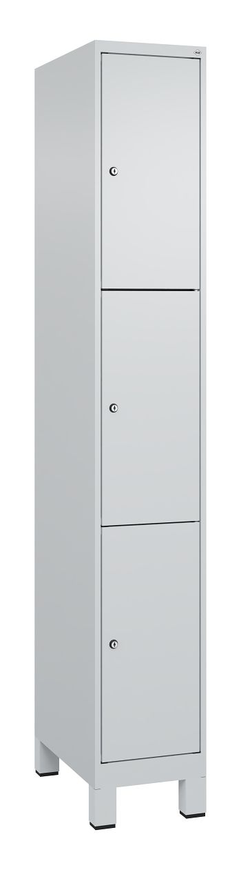 Schließfachschrank mit Füßen 1 Abteil / 3 Fächer á 300 mm