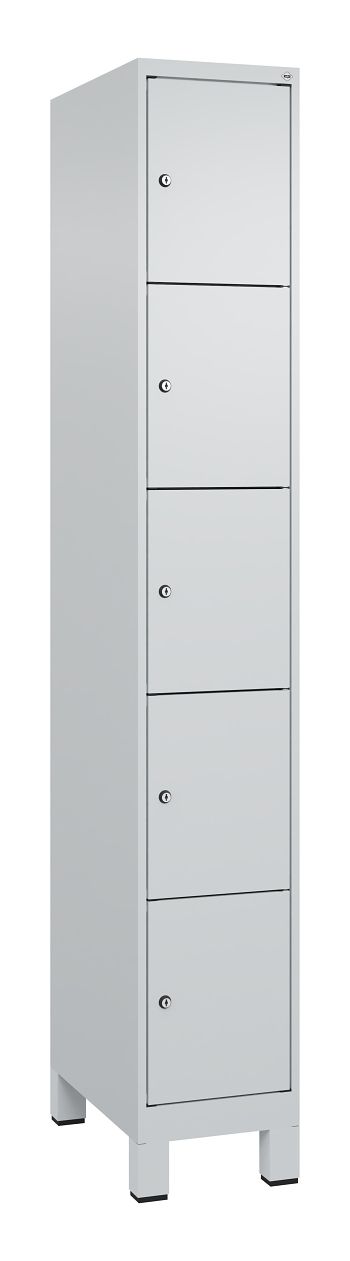 Schließfachschrank mit Füßen 1 Abteil / 5 Fächer á 300 mm