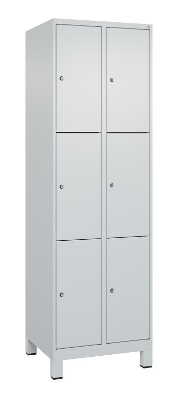 Schließfachschrank mit Füßen 2 Abteile / 6 Fächer á 300 mm