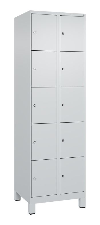 Schließfachschrank mit Füßen 2 Abteile / 10 Fächer á 300 mm