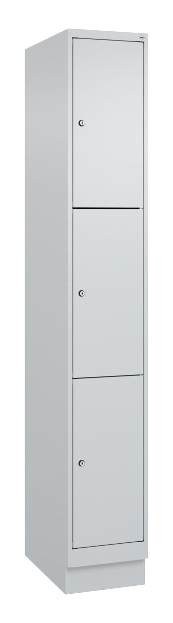 Schließfachschrank mit Sockel 1 Abteil / 3 Fächer á 300 mm
