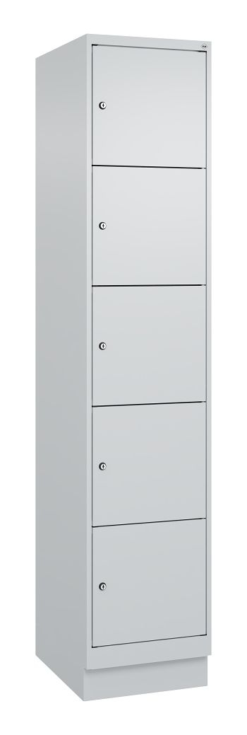 Schließfachschrank mit Sockel 1 Abteil / 5 Fächer á 400 mm
