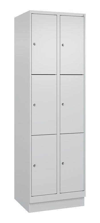 Schließfachschrank mit Sockel 2 Abteile / 6 Fächer á 300 mm