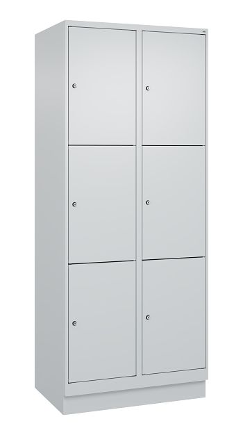 Schließfachschrank mit Sockel 2 Abteile / 6 Fächer á 400 mm