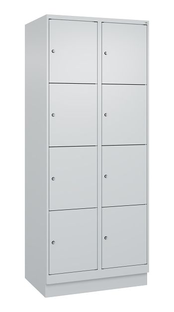 Schließfachschrank mit Sockel 2 Abteile / 8 Fächer á 400 mm