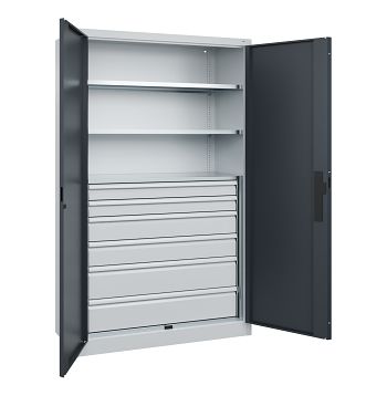 Schwerlastschrank mit 6 Schubladen H 1950 x B 1200 x T 500 mm