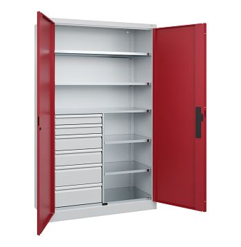 Schwerlastschrank mit 6 Schubladen H 1950 x B 1200 x T 500 mm