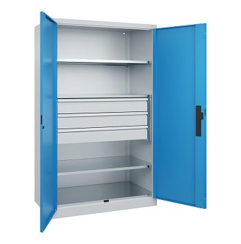 Schwerlastschrank m. 3 Schubl. 150 mm H 1950 x B 1200 x T 600 mm,