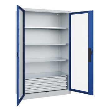 unten; Lichtgrau RAL 7035/Enzianblau RAL 5010 