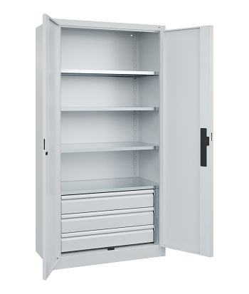 Schwerlastschrank m. 3 Schubl. 150 mm H 1950 x B 1000 x T 500 mm,