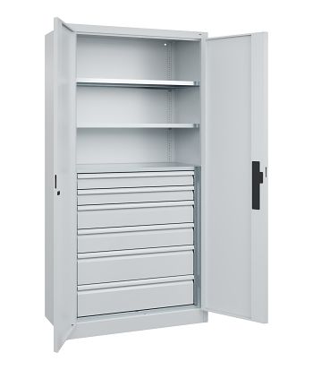 Schwerlastschrank mit 6 Schubladen H 1950 x B 1000 x T 500 mm
