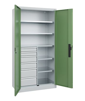 Schwerlastschrank mit 6 Schubladen H 1950 x B 1000 x T 500 mm