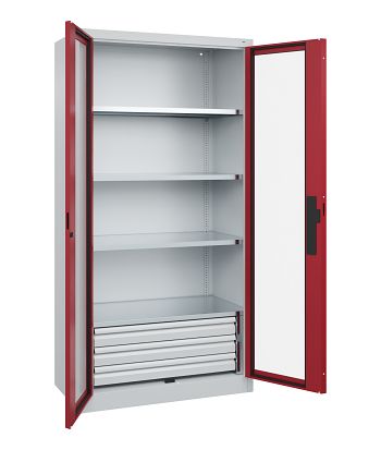 Schwerlastschrank m. 3 Schubl. 100 mm H 1950 x B 1000 x T 500 mm