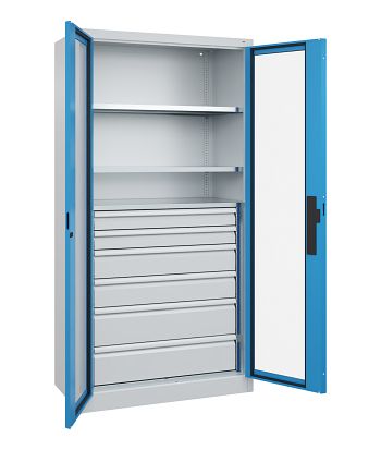 Schwerlastschrank mit 6 Schubladen H 1950 x B 1000 x T 500 mm