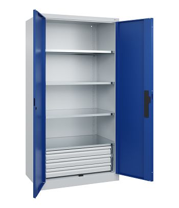unten; Lichtgrau RAL 7035/Enzianblau RAL 5010 