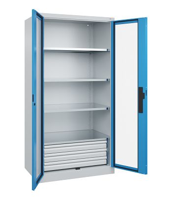 Schwerlastschrank m. 3 Schubl. 100 mm H 1950 x B 1000 x T 600 mm