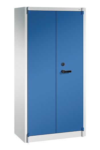 Korpus: lichtgrau RAL 7035/Tür:enzianblau RAL 5010 