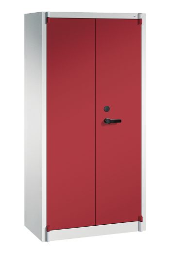 Korpus: lichtgrau RAL 7035/Tür: rubinrot RAL 3003 