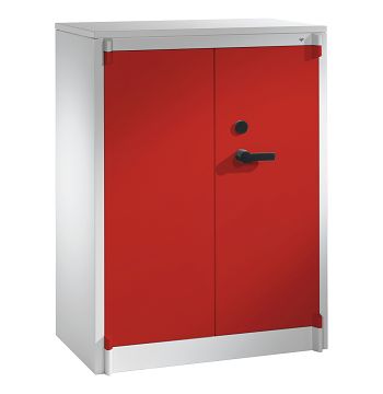Korpus: lichtgrau RAL 7035/Tür: rubinrot RAL 3003 