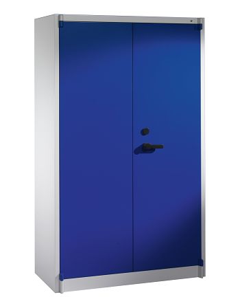 Korpus: lichtgrau RAL 7035/Tür:enzianblau RAL 5010 