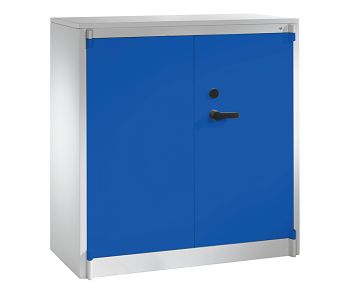 Korpus: lichtgrau RAL 7035/Tür:enzianblau RAL 5010 