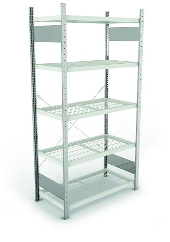 Drahtgitterfachboden-Grundregal verz. 2000 x 1300 x 800, 5 Drahtgitterböden