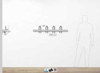 Secura-Hakenleiste Serie 350 L 1000mm, Alu-Blende Ø 50 mm