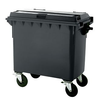 Müllgroßbehälter Kunststoff 1100 ltr. mit Klappdeckel