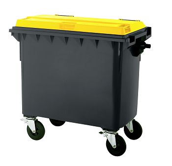 Müllgroßbehälter Kunststoff 660 ltr. mit Klappdeckel