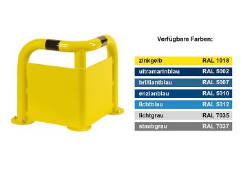 Rammschutzbügel mit Unterfahrschutz 90°, HxL: 600 x 600/600 mm
