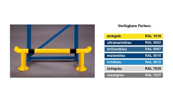 Rammschutzbügel für Regaldurchgang HxL: 350 x 1250 mm