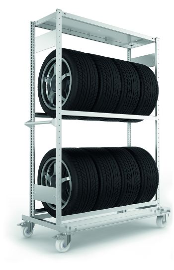 Regalwagen für Reifen, verzinkt 1850 x 1300 x 400, 2 Ebenen á 150 kg