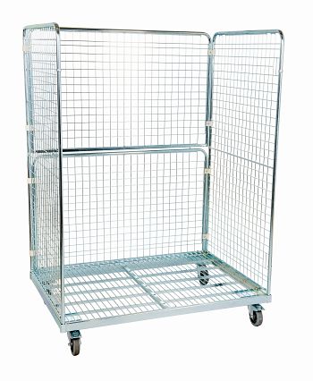 Stahlrollbehälter, 3-seitig, BxTxH: 950 x 1350 x 1820 mm