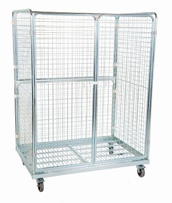 Stahlrollbehälter, 4-seitig, BxTxH: 950 x 1350 x 1820 mm